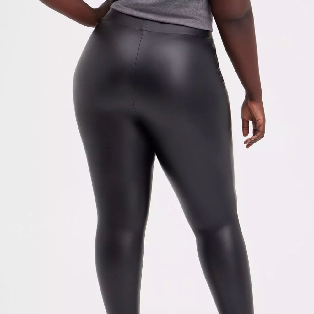 Full Length Signature Waist Faux Leather Legging
